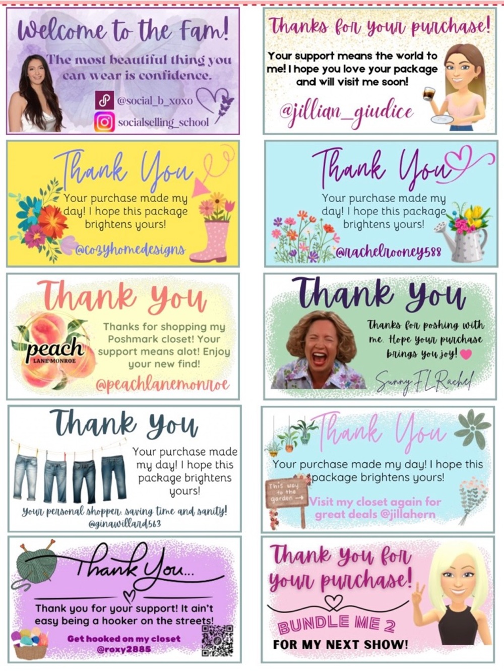 Customized Thank You Cards (20), Handmade - Picture 4 of 13